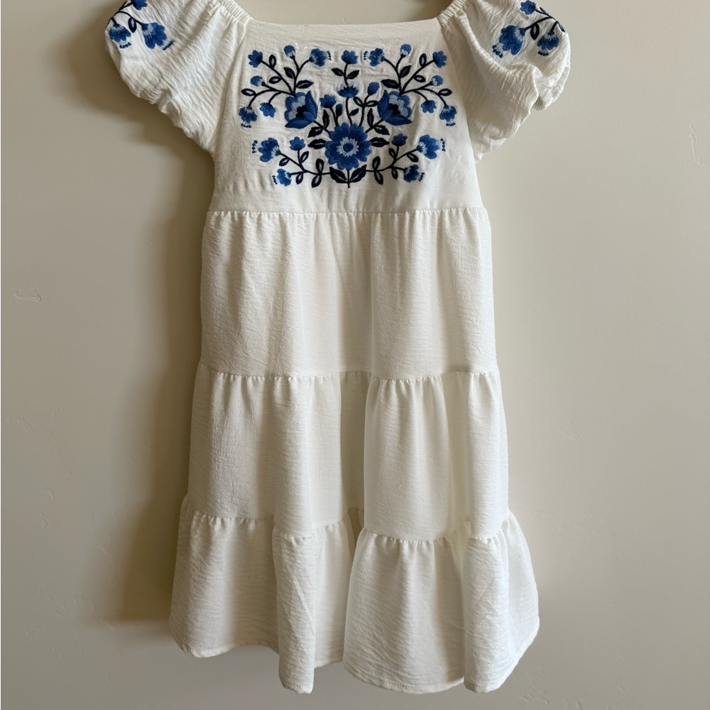 Speechless Kids Dress with Blue Floral Design